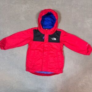 The North Face Toddler Rain Jacket 2T Dryvent Red Blue Waterproof Full Zip EUC